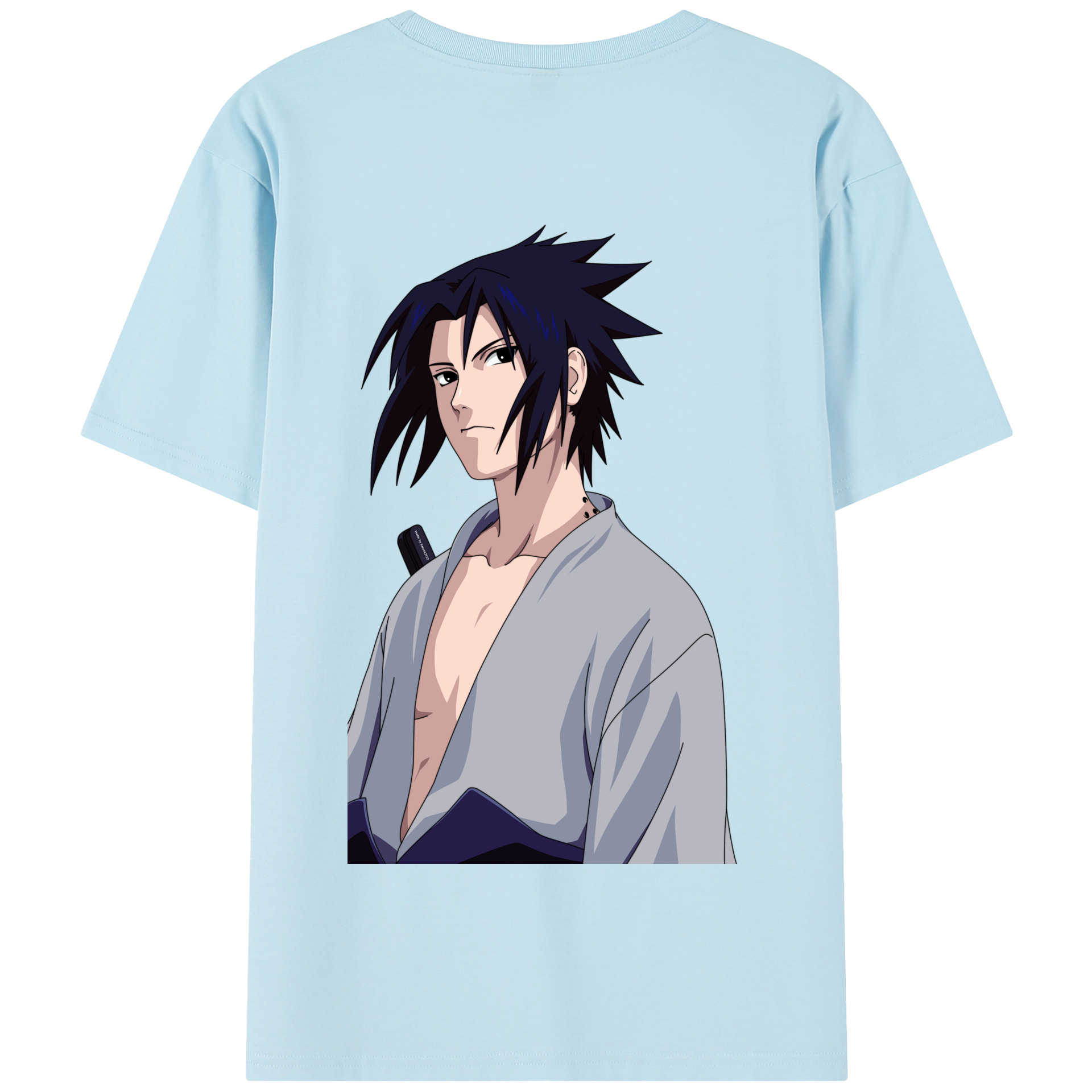 （画像用） NARUTO -ナルト- うちは サスケ Uchiha Sasuke 綿100％半袖Tシャツ（背面プリント）